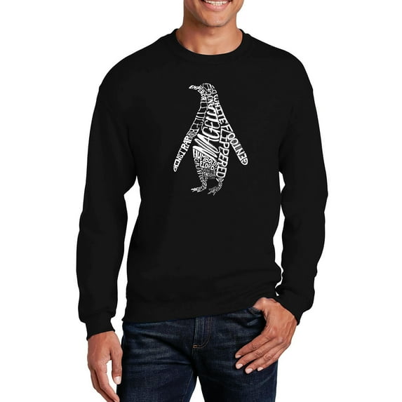 LA Pop Art Men's Word Art Crewneck Sweatshirt - Penguin