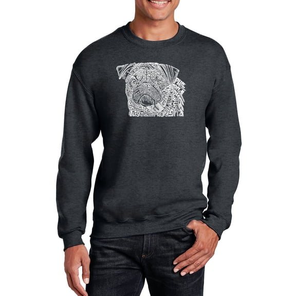 LA Pop Art Men's Word Art Crewneck Sweatshirt - Pug Face