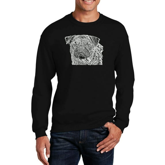 LA Pop Art Men's Word Art Crewneck Sweatshirt - Pug Face