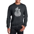 thumbnail image 1 of LA Pop Art Men's Word Art Crewneck Sweatshirt - Rock Guitar Head, 1 of 2