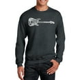 thumbnail image 1 of LA Pop Art Men's Word Art Crewneck Sweatshirt - Rock Guitar, 1 of 2