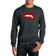 thumbnail image 1 of LA Pop Art Men's Word Art Crewneck Sweatshirt - Savage Lips, 1 of 2