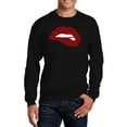 thumbnail image 1 of LA Pop Art Men's Word Art Crewneck Sweatshirt - Savage Lips, 1 of 2