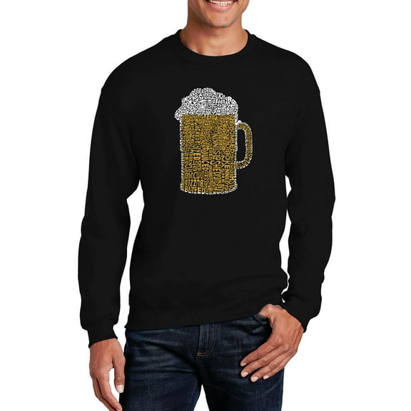 LA Pop Art Men's Word Art Crewneck Sweatshirt - Slang Terms for Being Wasted