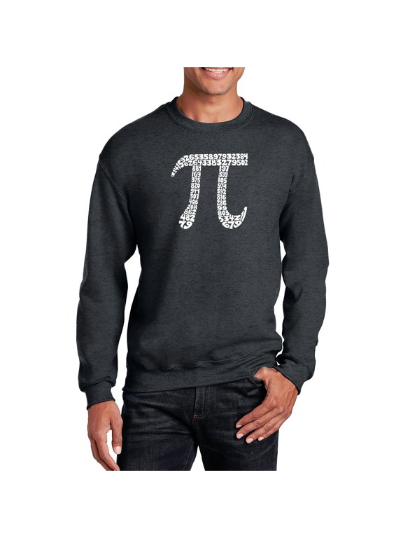 Men's Word Art Crewneck Sweatshirt - THE FIRST 100 DIGITS OF PI