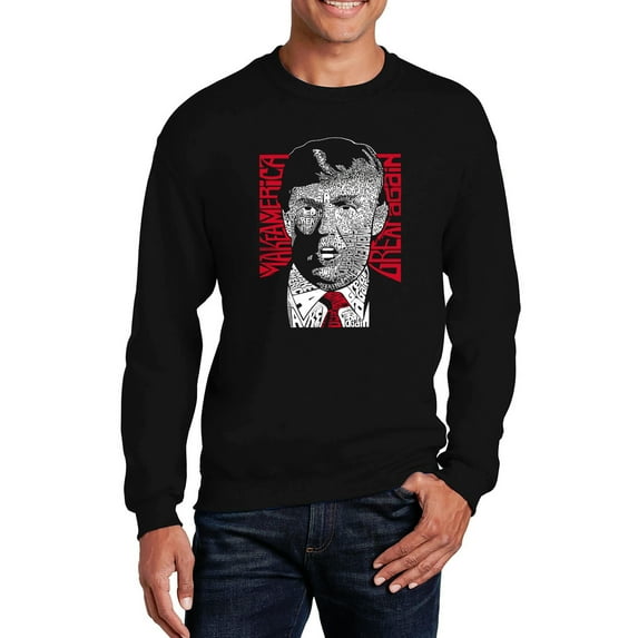 LA Pop Art Men's Word Art Crewneck Sweatshirt - TRUMP - Make America Great Again