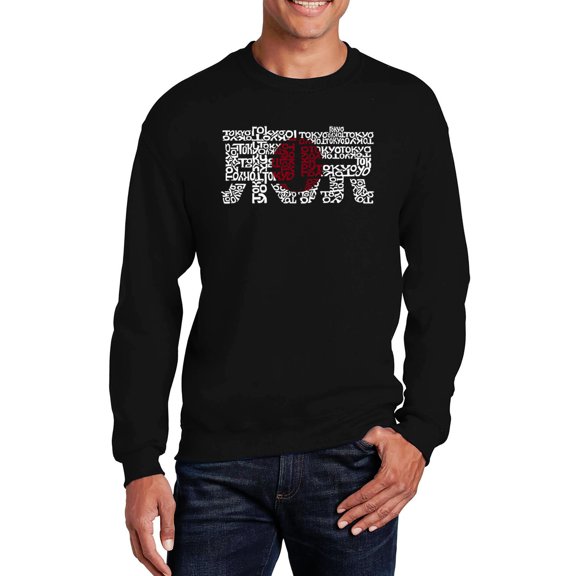 LA Pop Art Men's Word Art Crewneck Sweatshirt - Tokyo Sun