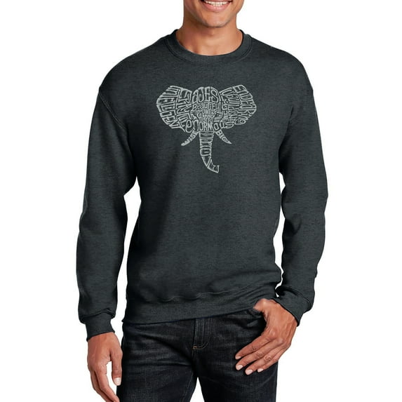 LA Pop Art Men's Word Art Crewneck Sweatshirt - Tusks