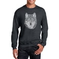 thumbnail image 1 of LA Pop Art Men's Word Art Crewneck Sweatshirt - Wolf, 1 of 1