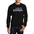 thumbnail image 1 of LA Pop Art Men's Word Art Crewneck Sweatshirt - Woody - Classic Surf Songs, 1 of 2