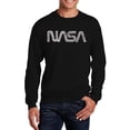 thumbnail image 1 of LA Pop Art Men's Word Art Crewneck Sweatshirt - Worm Nasa, 1 of 2