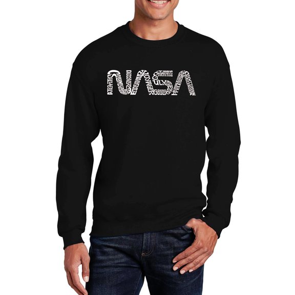 LA Pop Art Men's Word Art Crewneck Sweatshirt - Worm Nasa