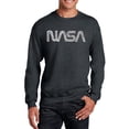 thumbnail image 1 of LA Pop Art Men's Word Art Crewneck Sweatshirt - Worm Nasa, 1 of 2
