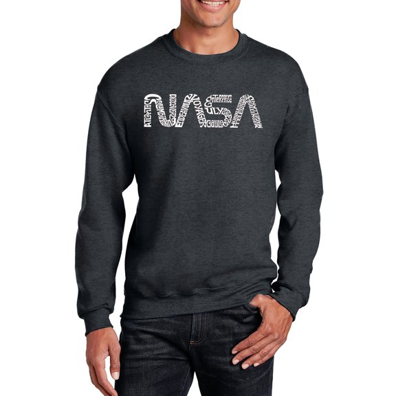 LA Pop Art Men's Word Art Crewneck Sweatshirt - Worm Nasa