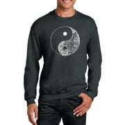 LA Pop Art Mens Word Art Crewneck Sweatshirt - YIN YANG