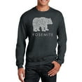thumbnail image 1 of LA Pop Art Men's Word Art Crewneck Sweatshirt - Yosemite Bear, 1 of 2