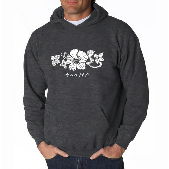 LA Pop Art Men's Word Art Hooded Sweatshirt - ALOHA