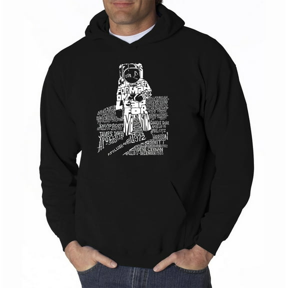 LA Pop Art Men's Word Art Hooded Sweatshirt - ASTRONAUT