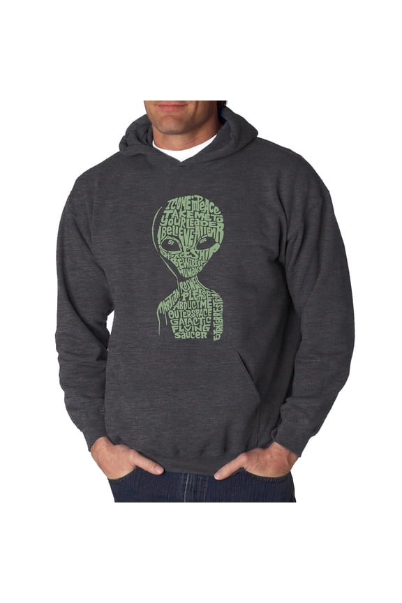 Men's Word Art Hooded Sweatshirt - Alien