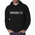 thumbnail image 1 of LA Pop Art Men's Word Art Hooded Sweatshirt - BROOKLYN NEIGHBORHOODS, 1 of 2
