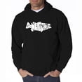 thumbnail image 1 of LA Pop Art Men's Word Art Hooded Sweatshirt - Bass - Gone Fishing, 1 of 2