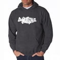thumbnail image 1 of LA Pop Art Men's Word Art Hooded Sweatshirt - Bass - Gone Fishing, 1 of 2