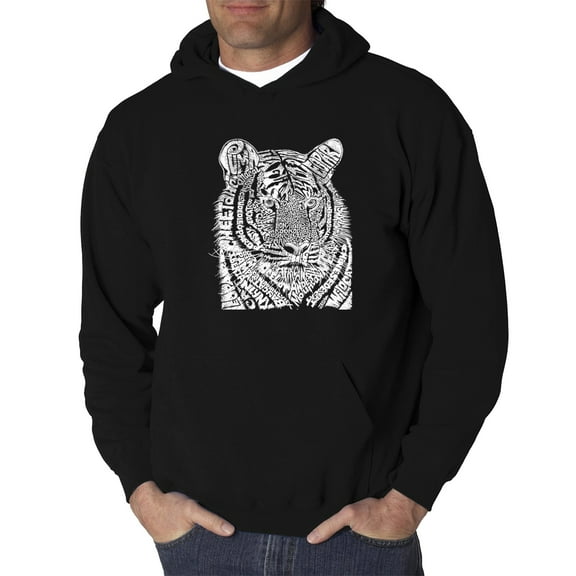 LA Pop Art Men's Word Art Hooded Sweatshirt - Big Cats