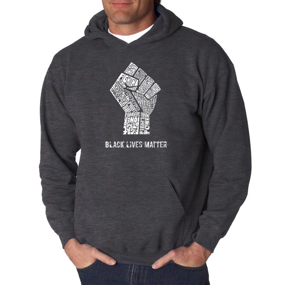 LA Pop Art Men's Word Art Hooded Sweatshirt - Black Lives Matter