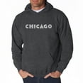 thumbnail image 1 of LA Pop Art Men's Word Art Hooded Sweatshirt - CHICAGO NEIGHBORHOODS, 1 of 2