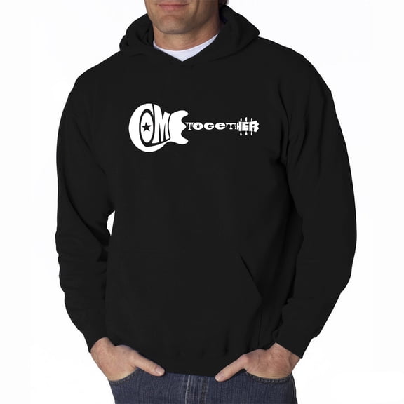 LA Pop Art Men's Word Art Hooded Sweatshirt - COME TOGETHER