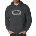 thumbnail image 1 of LA Pop Art Men's Word Art Hooded Sweatshirt - CROWN OF THORNS, 1 of 2