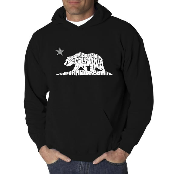 LA Pop Art Men's Word Art Hooded Sweatshirt - California Dreamin