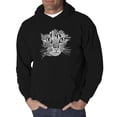 thumbnail image 1 of LA Pop Art Men's Word Art Hooded Sweatshirt - Cat Face, 1 of 2