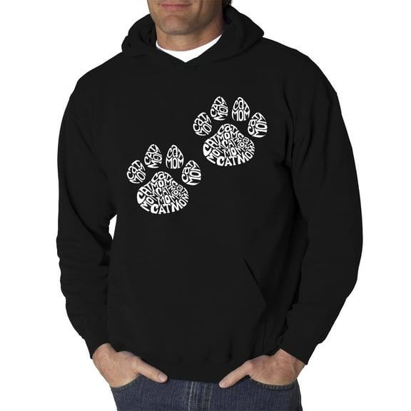 LA Pop Art Men's Word Art Hooded Sweatshirt - Cat Mom