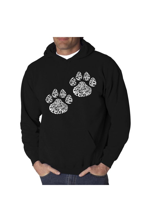 Men's Word Art Hooded Sweatshirt - Cat Mom