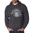 thumbnail image 1 of LA Pop Art Men's Word Art Hooded Sweatshirt - Chimpanzee, 1 of 2