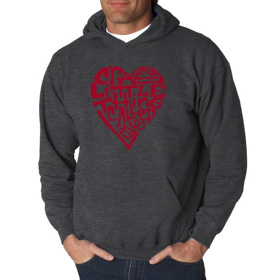 LA Pop Art Men's Word Art Hooded Sweatshirt - Crazy Little Thing Called Love