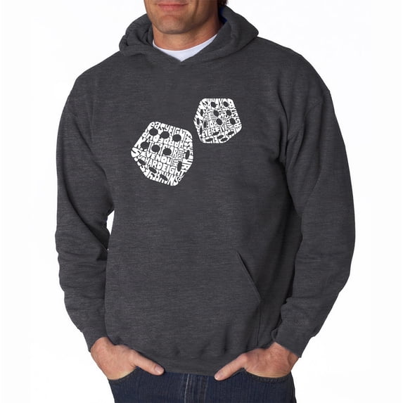 LA Pop Art Men's Word Art Hooded Sweatshirt - DIFFERENT ROLLS THROWN IN THE GAME OF CRAPS