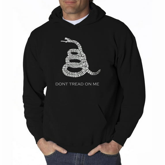 LA Pop Art Men's Word Art Hooded Sweatshirt - DONT TREAD ON ME