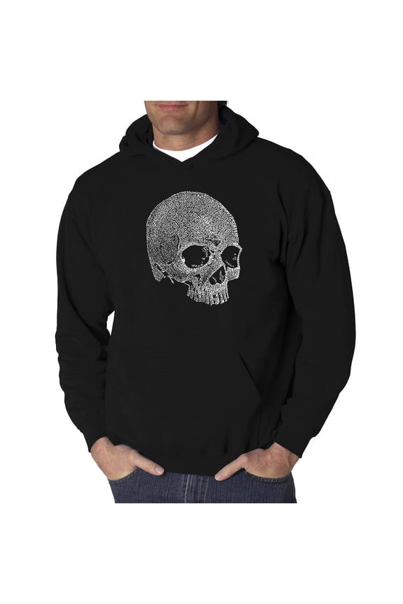 Men's Word Art Hooded Sweatshirt - Dead Inside Skull