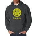 thumbnail image 1 of LA Pop Art Men's Word Art Hooded Sweatshirt - Dead Inside Smile, 1 of 2
