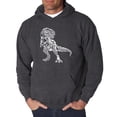 thumbnail image 1 of LA Pop Art Men's Word Art Hooded Sweatshirt - Dino Pics, 1 of 2
