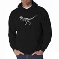 thumbnail image 1 of LA Pop Art Men's Word Art Hooded Sweatshirt - Dinosaur T-Rex Skeleton, 1 of 2