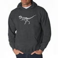 thumbnail image 1 of LA Pop Art Men's Word Art Hooded Sweatshirt - Dinosaur T-Rex Skeleton, 1 of 2