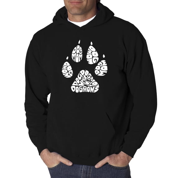 LA Pop Art Men's Word Art Hooded Sweatshirt - Dog Mom