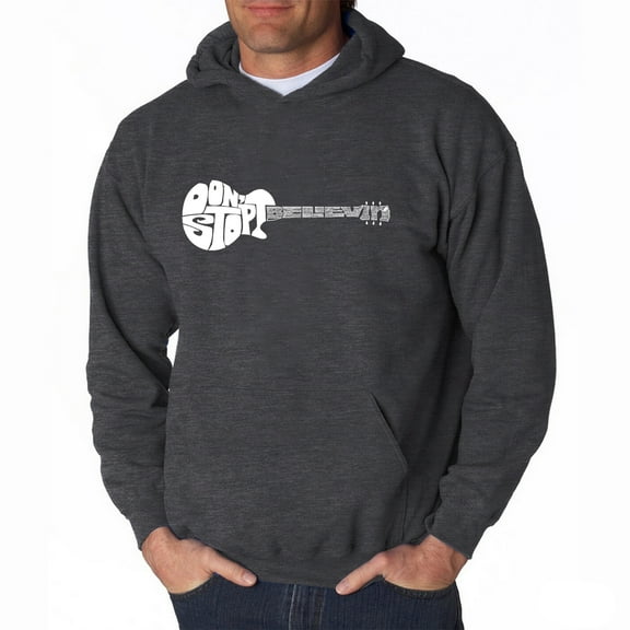 LA Pop Art Men's Word Art Hooded Sweatshirt - Don't Stop Believin'