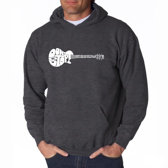 LA Pop Art Men's Word Art Hooded Sweatshirt - Don't Stop Believin'