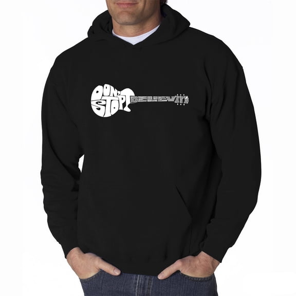 LA Pop Art Men's Word Art Hooded Sweatshirt - Don't Stop Believin'