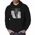 thumbnail image 1 of LA Pop Art Men's Word Art Hooded Sweatshirt - ELEPHANT, 1 of 2
