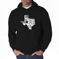 thumbnail image 1 of LA Pop Art Men's Word Art Hooded Sweatshirt - Everything is Bigger in Texas, 1 of 2